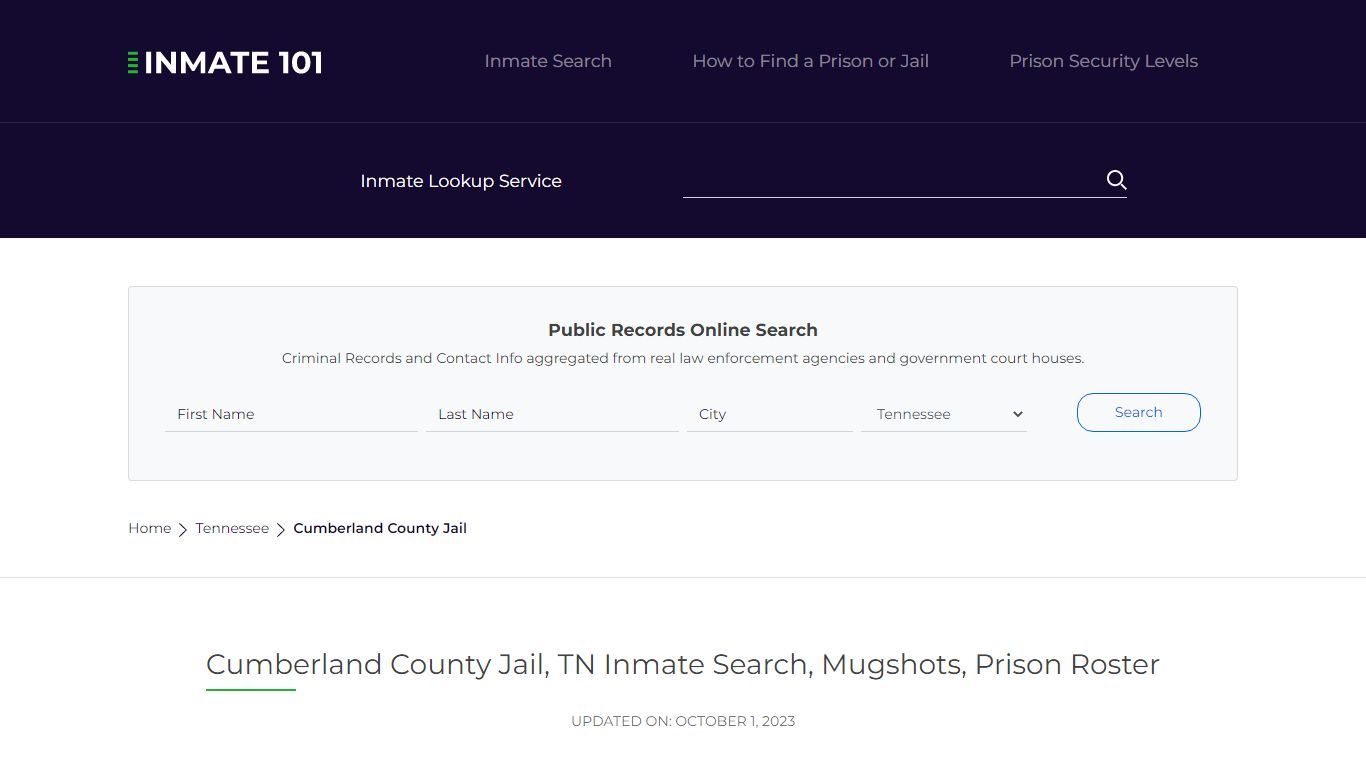 Cumberland County Jail, TN Inmate Search, Mugshots, Prison Roster